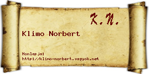 Klimo Norbert névjegykártya