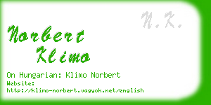 norbert klimo business card